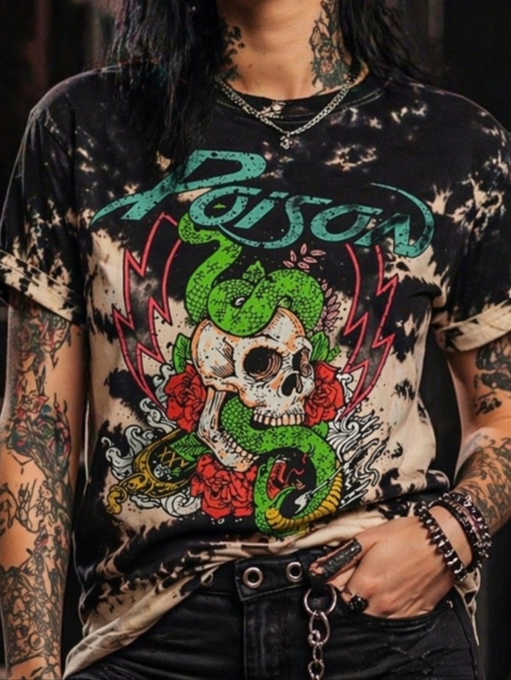 Poison tie dye graphic tee